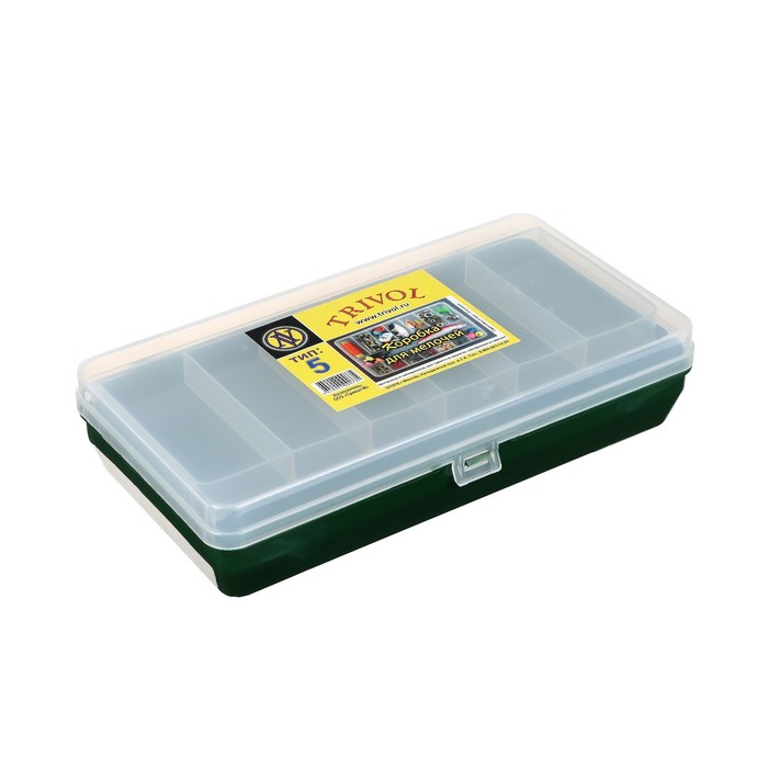 Коробка "Тривол" ТИП-5, двухъярусная c микролифтом, 210х110х50 мм, цвет тёмно-зелёный
Коробка "Тривол" ТИП-5, двухъярусная c микролифтом, 210х110х50 мм, цвет тёмно-зелёный