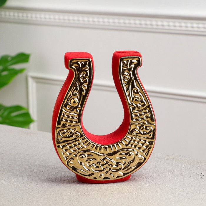 Копилка "Подкова'', флок, покрытие булат, 20 см, микс 
Копилка "Подкова'', флок, покрытие булат, 20 см, микс