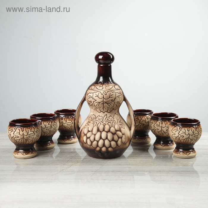 Набор для вина "Виноградная амфора", 7 предметов, штоф 1.6 л, рюмка 0.2 л
Набор для вина "Виноградная амфора", 7 предметов, штоф 1.6 л, рюмка 0.2 л