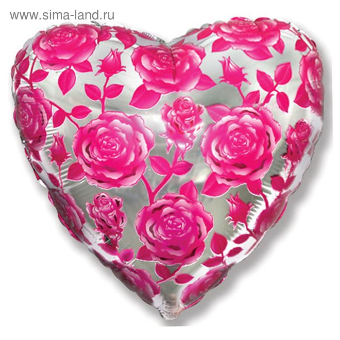 Шар фольгированный 18" «Розовые розы», сердце
Шар фольгированный 18" «Розовые розы», сердце