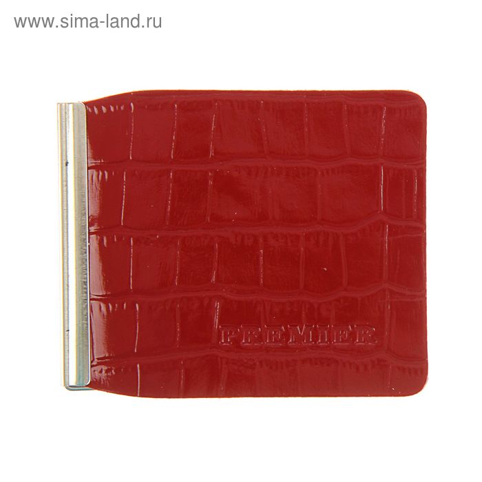 фото Зажим для купюр, крокодил, цвет красный премьер