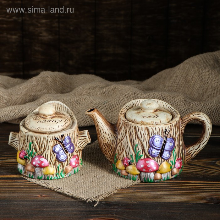 Чайный набор "Пенек" чайник+сахарница, 1 л/0,7 л, микс
Чайный набор "Пенек" чайник+сахарница, 1 л/0,7 л, микс