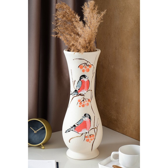 Ваза керамическая "Карина", настольная, снегири, 40.5 см, авторская работа
Ваза керамическая "Карина", настольная, снегири, 40.5 см, авторская работа