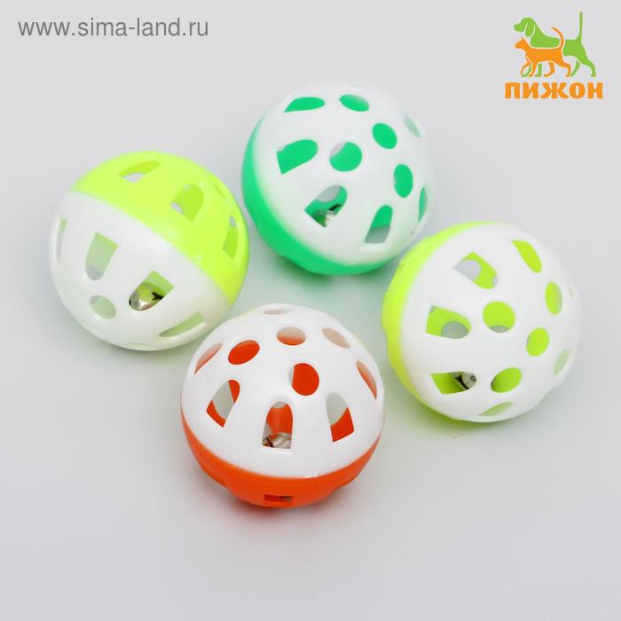 Набор из 4 шариков (диаметр шарика 4 см) с бубенчиком для кошек, микс цветов
Набор из 4 шариков (диаметр шарика 4 см) с бубенчиком для кошек, микс цветов