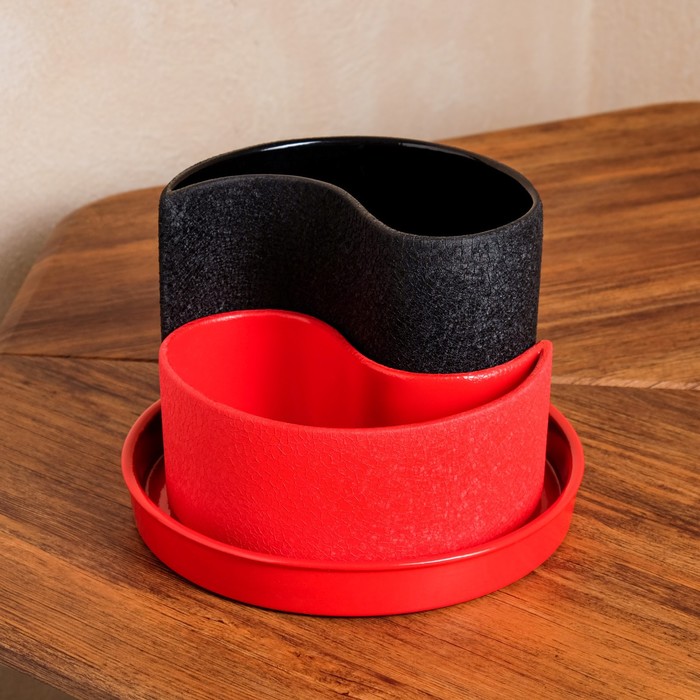 Набор горшков для цветов "Капля", шёлк, чёрно-красный, 0.7/1.3 л
Набор горшков для цветов "Капля", шёлк, чёрно-красный, 0.7/1.3 л