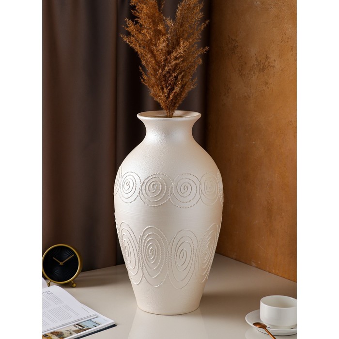 Ваза керамическая "Классика", напольная, перламутр, 50 см
Ваза керамическая "Классика", напольная, перламутр, 50 см