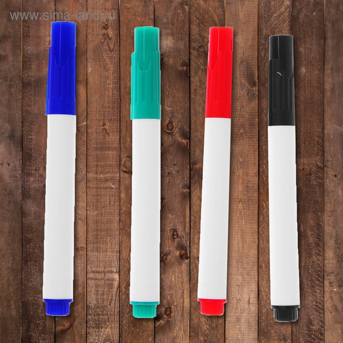 Маркеры на водной основе 4 шт., цвет чёрный, зелёный, синий, красный
Маркеры на водной основе 4 шт., цвет чёрный, зелёный, синий, красный