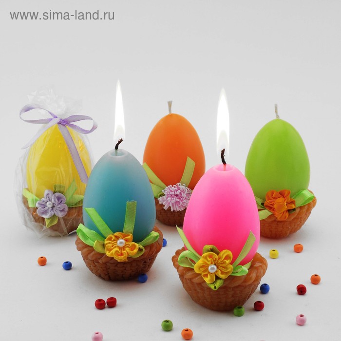 Декоративная свеча "Яйцо в корзинке", МИКС
Декоративная свеча "Яйцо в корзинке", МИКС