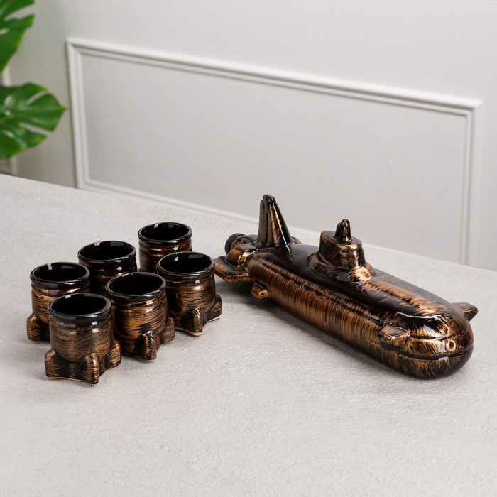 Набор для напитков "Подводная лодка", 7 предметов, бронза, 0.7/0.07 л
Набор для напитков "Подводная лодка", 7 предметов, бронза, 0.7/0.07 л