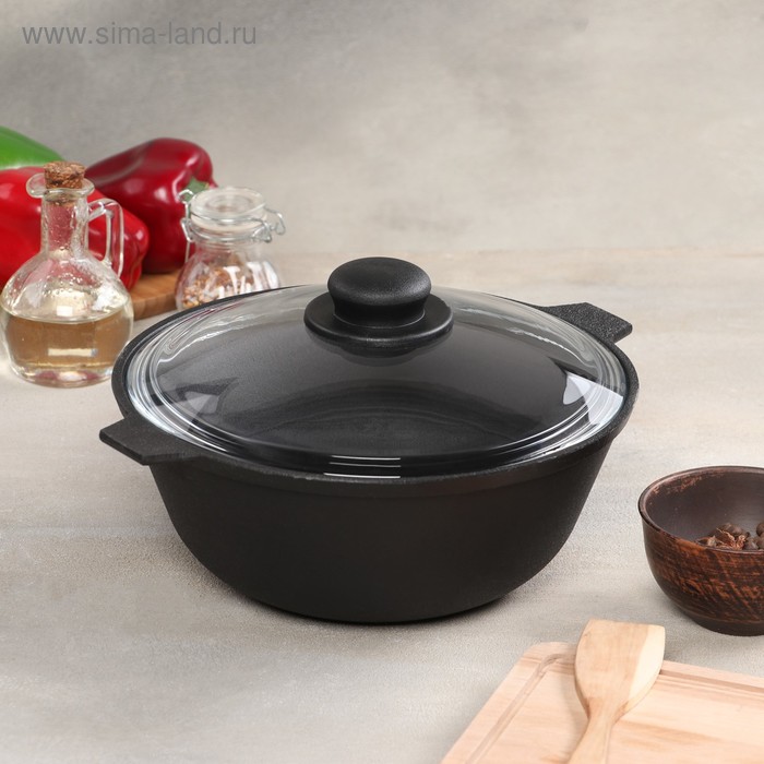 Котёл, 3 л, стеклянная крышка, цвет чёрный
Котёл, 3 л, стеклянная крышка, цвет чёрный