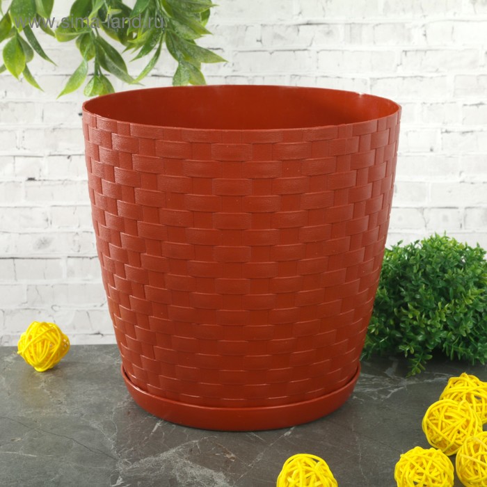 Горшок для цветов с поддоном «Ротанг», 3 л, цвет терракотовый
Горшок для цветов с поддоном «Ротанг», 3 л, цвет терракотовый