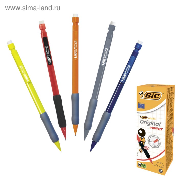 Карандаш механический НВ, 0.7 мм, BIC Matic Grip, тонкое письмо, микс
Карандаш механический НВ, 0.7 мм, BIC Matic Grip, тонкое письмо, микс