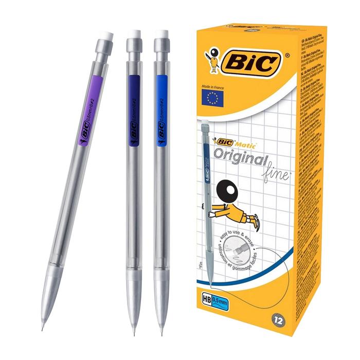Карандаш механический НВ, 0.5 мм, BIC Matic, тонкое письмо, с ластиком, микс
Карандаш механический НВ, 0.5 мм, BIC Matic, тонкое письмо, с ластиком, микс