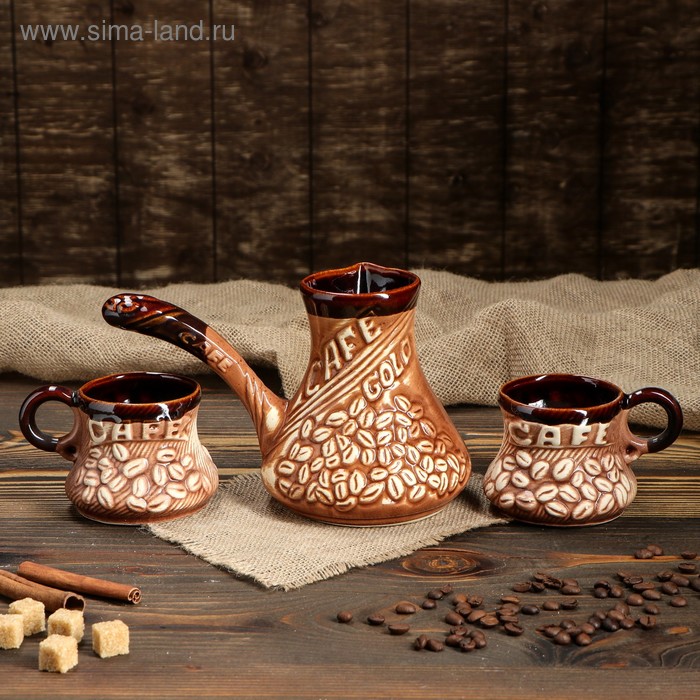 Кофейный набор "Кофе", 3 предмета, под шамот, 0.65/0.25 л
Кофейный набор "Кофе", 3 предмета, под шамот, 0.65/0.25 л