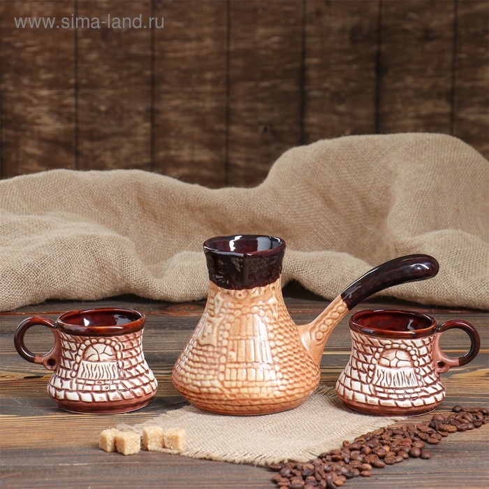 Кофейный набор "Таверна", 3 предмета, коричневый, 0.65/0.25 л, микс
Кофейный набор "Таверна", 3 предмета, коричневый, 0.65/0.25 л, микс