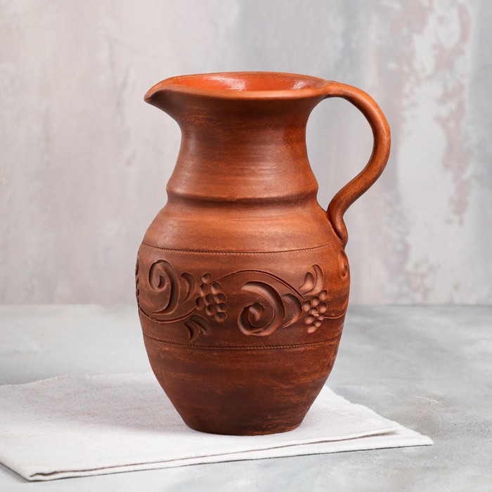 Кувшин "Резной", глазурь, красная глина, 1.2 л, микс
Кувшин "Резной", глазурь, красная глина, 1.2 л, микс