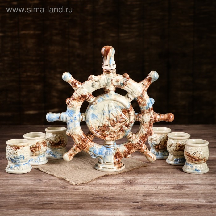 Набор для вина "Штурвал", 7 предметов в наборе, 0.7 л/0.1 л, микс 
Набор для вина "Штурвал", 7 предметов в наборе, 0.7 л/0.1 л, микс