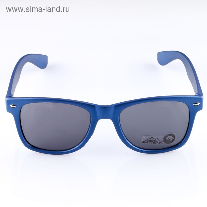 фото Очки солнцезащитные wayfarer, оправа синяя с овалами, линзы чёрные мастер к