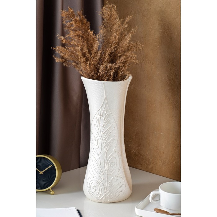 Ваза керамическая "Румба", настольная, под шамот, перламутровая, 36 см
Ваза керамическая "Румба", настольная, под шамот, перламутровая, 36 см