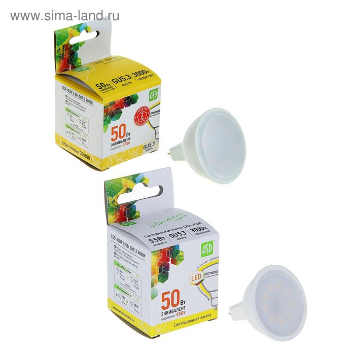 Лампа светодиодная ASD LED-JCDR-standard, GU5.3, 5.5 Вт, 230 В, 3000 К, 495 Лм
Лампа светодиодная ASD LED-JCDR-standard, GU5.3, 5.5 Вт, 230 В, 3000 К, 495 Лм