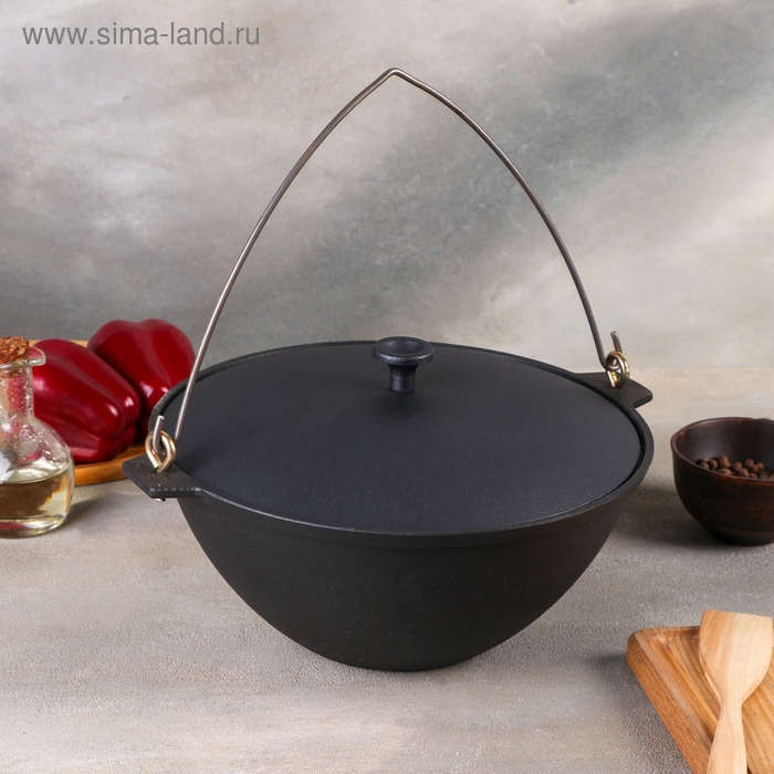 Котел чугунный, 4 л, с дужками и алюминиевой крышкой
Котел чугунный, 4 л, с дужками и алюминиевой крышкой