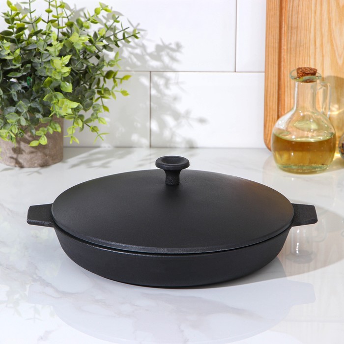 Сковорода чугунная, d=24 см, с двумя ушками, алюминиевая крышка, цвет чёрный
Сковорода чугунная, d=24 см, с двумя ушками, алюминиевая крышка, цвет чёрный