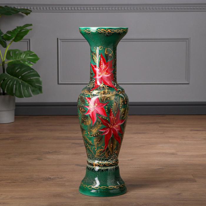 Ваза напольная "Алладин", керамика, кракелюр, зелёная, 69 см
Ваза напольная "Алладин", керамика, кракелюр, зелёная, 69 см