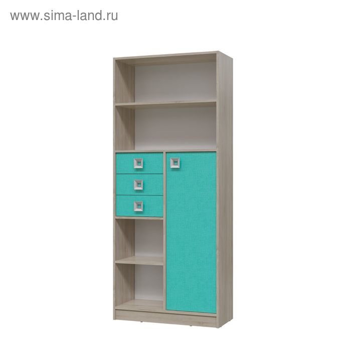 Шкаф стеллаж с дверкой и ящиками СИТИ 800*355*1905 Дуб сонома/Аква
Шкаф стеллаж с дверкой и ящиками СИТИ 800*355*1905 Дуб сонома/Аква