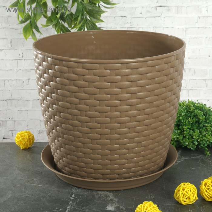 Горшок с поддоном «Ротанг», 4,7 л, цвет бежевый
Горшок с поддоном «Ротанг», 4,7 л, цвет бежевый