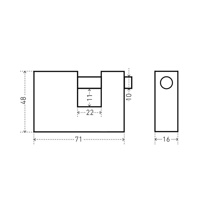фото Замок навесной "аллюр" вс1ч-770, дужка d=12 мм, 71х48 мм