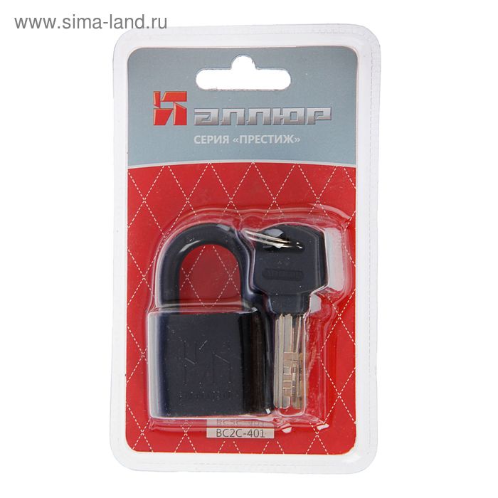 Замок навесной "АЛЛЮР" ВС2С-401, дужка d=7 мм, черный
Замок навесной "АЛЛЮР" ВС2С-401, дужка d=7 мм, черный