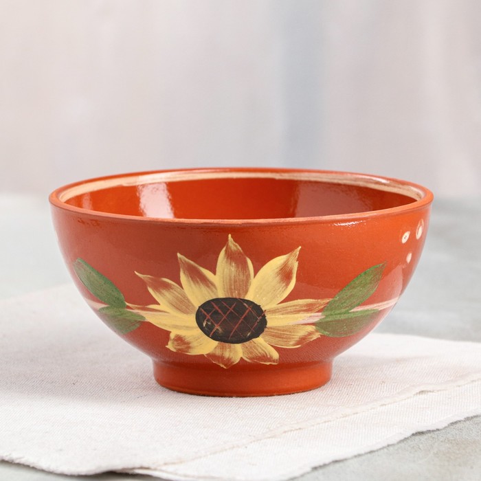 Пиала "Подсолнух", роспись, глазурь, красная глина, 0.6 л
Пиала "Подсолнух", роспись, глазурь, красная глина, 0.6 л