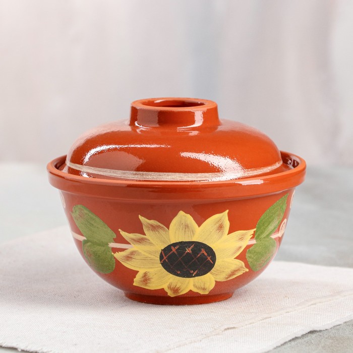 Горшок для запекания "Подсолнух", роспись, глазурь, красная глина, 0.5 л
Горшок для запекания "Подсолнух", роспись, глазурь, красная глина, 0.5 л