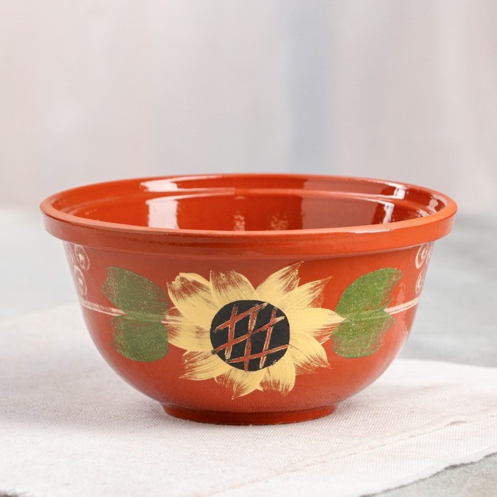 Салатник "Подсолнух", роспись, глазурь, красная глина, 0.45 л
Салатник "Подсолнух", роспись, глазурь, красная глина, 0.45 л