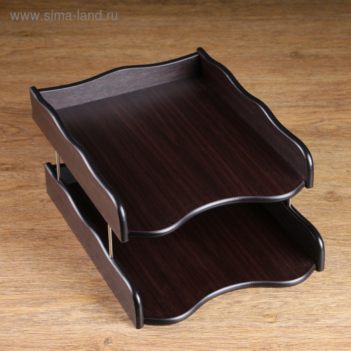 фото Органайзер 2 секции, для бумаг, венге, 25х35х16 см