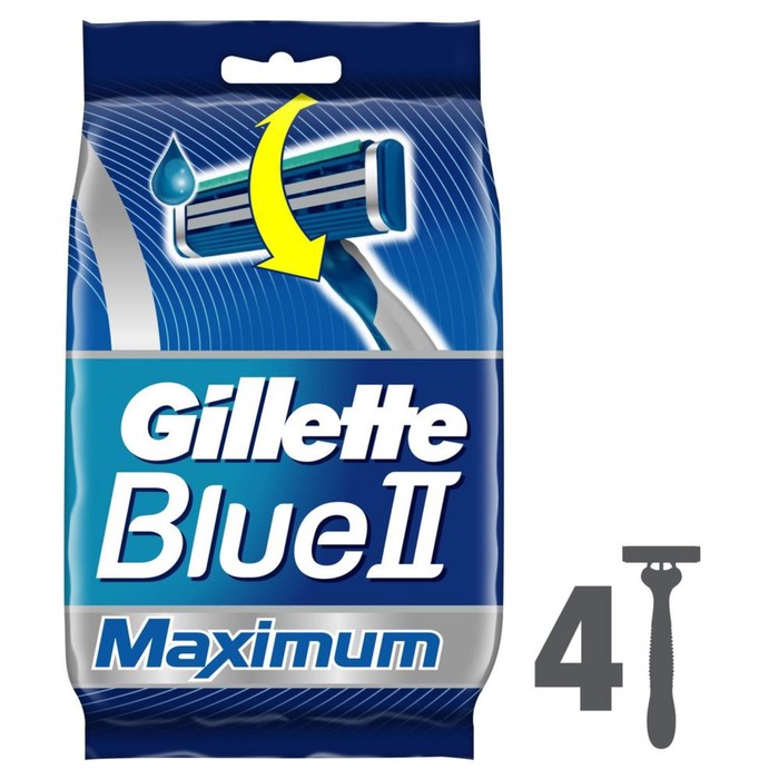 Станок бритвенный одноразовый Gillette BlueII Maximum, 4 шт.
Станок бритвенный одноразовый Gillette BlueII Maximum, 4 шт.