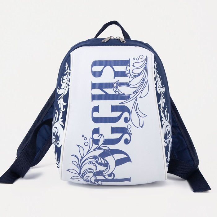 Рюкзак на молнии, цвет синий/белый
Рюкзак на молнии, цвет синий/белый