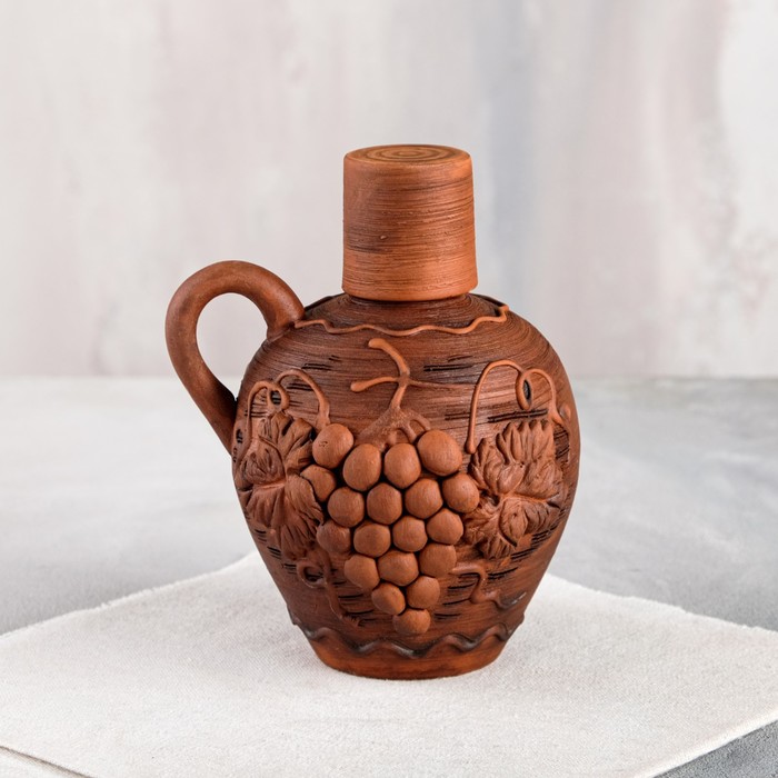 Штоф "Виноград", лепка, красная глина, 0.5 л, микс 
Штоф "Виноград", лепка, красная глина, 0.5 л, микс