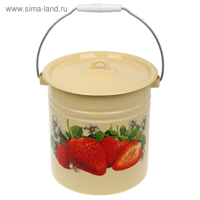 Ведро цельнотянутое «Клубника садовая», 12 л, с крышкой
Ведро цельнотянутое «Клубника садовая», 12 л, с крышкой