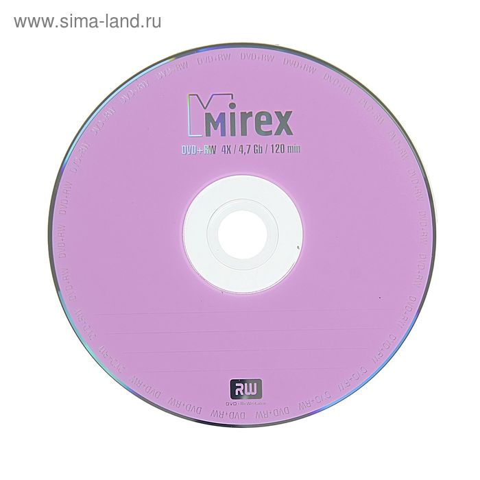 фото Диск dvd+rw mirex, 4x, 4.7 гб, cake box, 10 шт