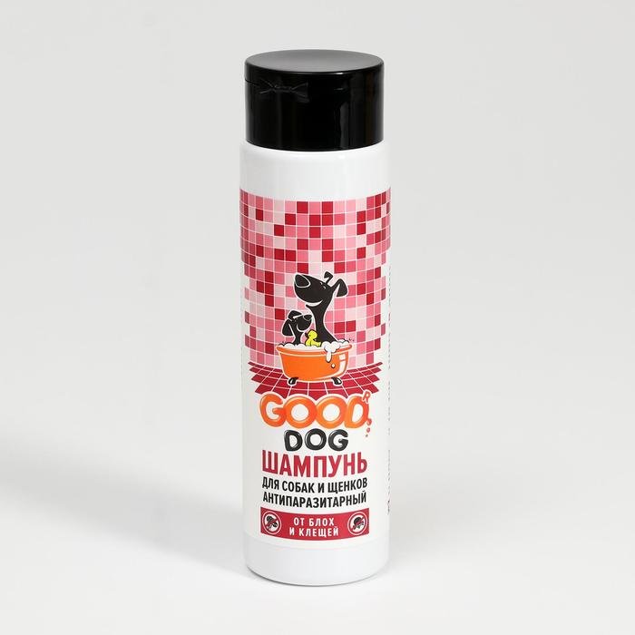 Шампунь антипаразитарный Good Dog для щенков и собак от блох и клещей, 250 мл.
Шампунь антипаразитарный Good Dog для щенков и собак от блох и клещей, 250 мл.