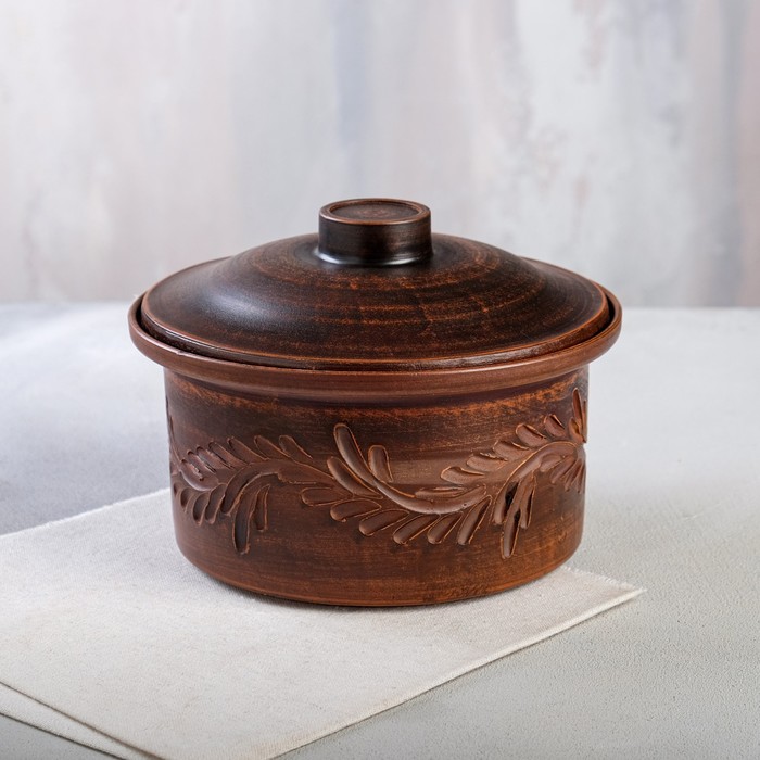 Горшок духовой с крышкой "Резной узор", красная глина, 1.7 л, ручная работа
Горшок духовой с крышкой "Резной узор", красная глина, 1.7 л, ручная работа