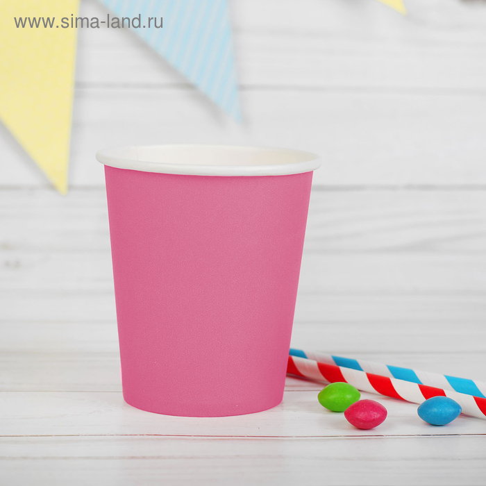 Стакан бумажный, однотонный, 205 мл, цвет розовый
Стакан бумажный, однотонный, 205 мл, цвет розовый