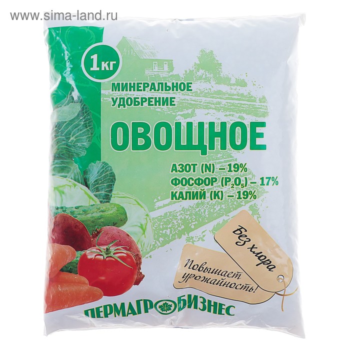 Удобрение минеральное Овощное, 1 кг 
Удобрение минеральное Овощное, 1 кг