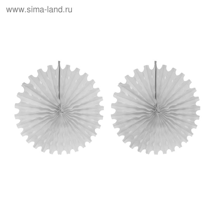 фото Подвески бумажные «колёсико», набор 2 шт., цвет белый, d=50 см страна карнавалия