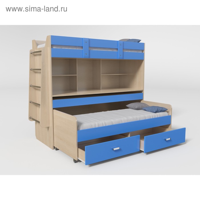 Кровать 2х ярусная № 2 1900х750х1700 Дуб молочный/Синий
Кровать 2х ярусная № 2 1900х750х1700 Дуб молочный/Синий