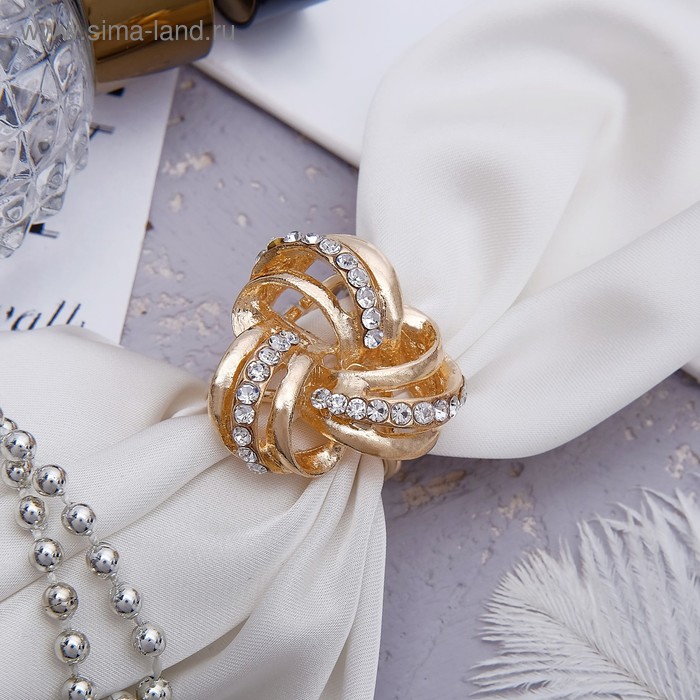 Кольцо для платка "Трио", цвет белый в золоте
Кольцо для платка "Трио", цвет белый в золоте