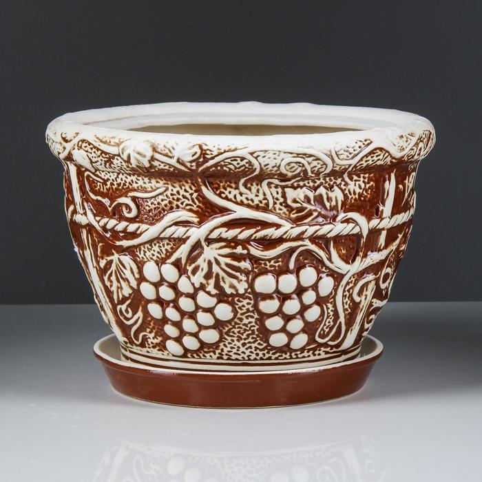 Горшок для цветов "Виноград", под шамот, керамика, 6.5 л
Горшок для цветов "Виноград", под шамот, керамика, 6.5 л