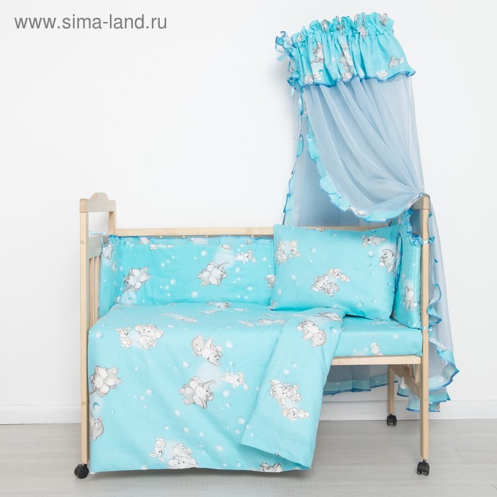Комплект в кроватку "Слонята" (5 предметов), цвет голубой (арт. 51/1) 
Комплект в кроватку "Слонята" (5 предметов), цвет голубой (арт. 51/1)