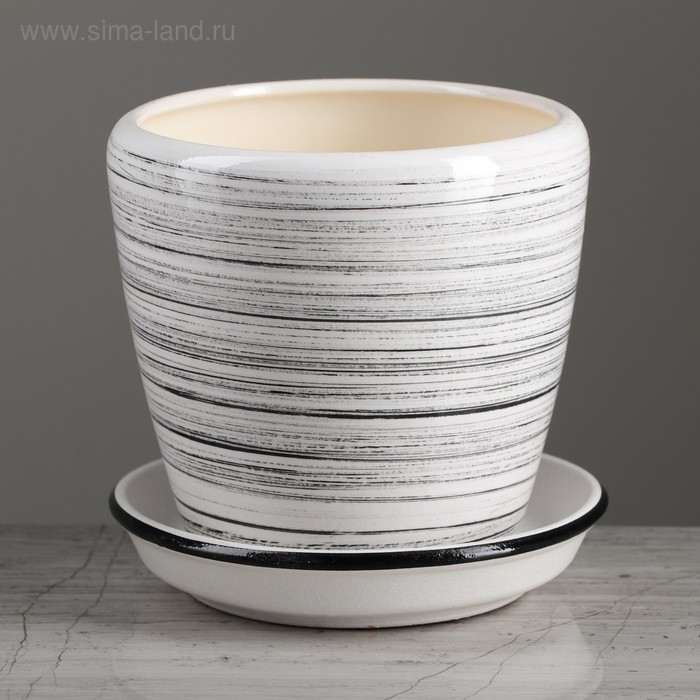 Горшок для цветов "Грация", глянец бело-черный, 1.2 л
Горшок для цветов "Грация", глянец бело-черный, 1.2 л